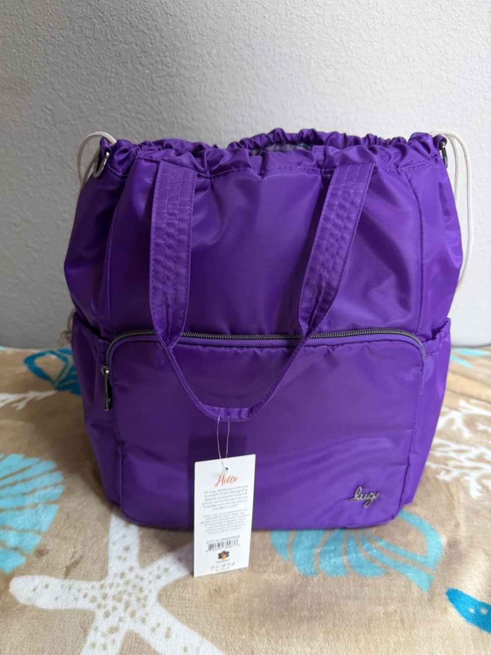 Lug DITTY XL Tote Bag~Grape Purple~NEW in packaging~Lightweight Everyday Carry - Picture 8 of 11